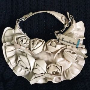 Rosette floral handbag. Chocolate NY purses.